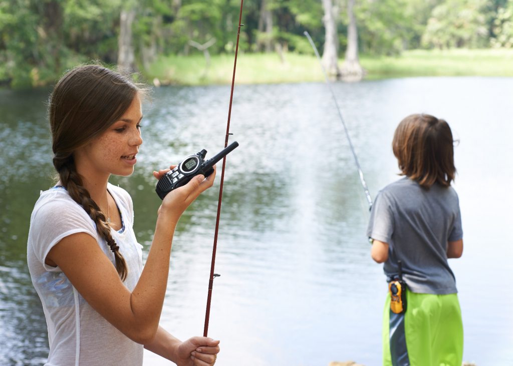 Family camping using two way radios